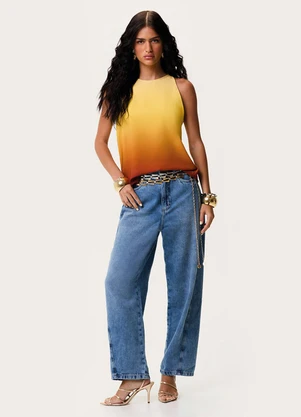 Enfim - Blusa Evasê Degradê Laranja - ENFIM