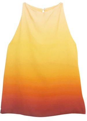 Enfim - Blusa Evasê Degradê Laranja - ENFIM