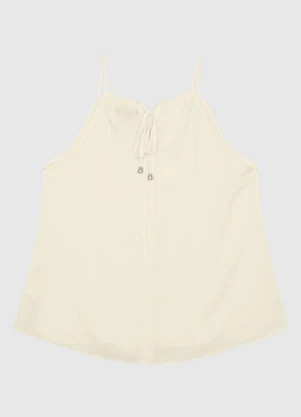 Enfim - Blusa Evasê em Chiffon Off White - ENFIM