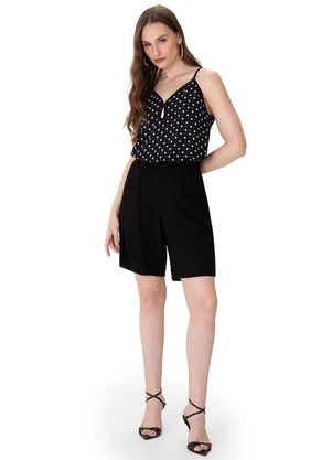 Enfim - Blusa Evasê em Chiffon Preto - ENFIM
