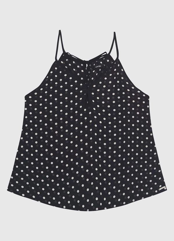 Enfim - Blusa Evasê em Chiffon Preto 3