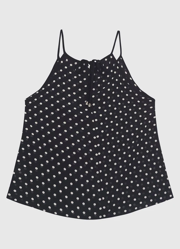 Enfim - Blusa Evasê em Chiffon Preto 4