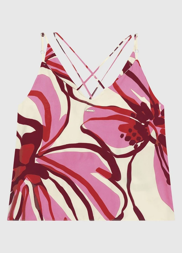 Enfim - Blusa Evasê Viscose Floral Rosa 4