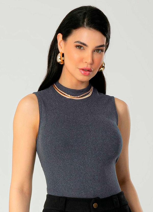 Gris - Blusa Feminina Adulta Versátil Cinza