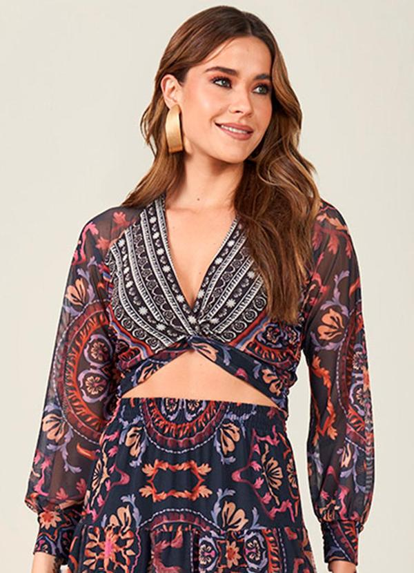 Doce Trama - Blusa Feminina Azul