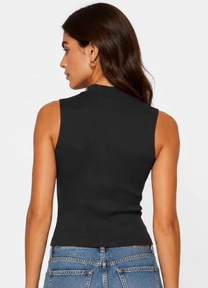 Infinita Cor - Blusa Feminina com Gola Preto - INFINITA COR