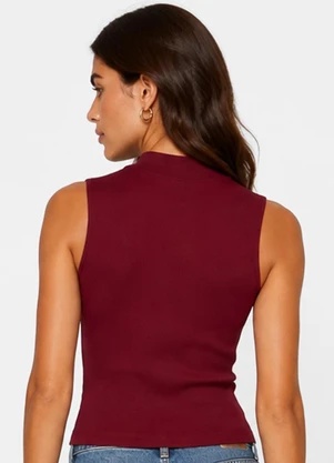 Infinita Cor - Blusa Feminina com Gola Vermelho - INFINITA COR
