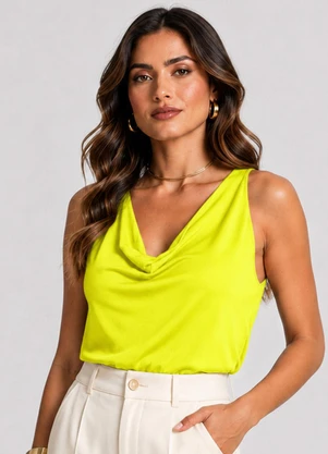 Infinita Cor - Blusa Feminina Degrade com Limpeza Amarelo - INFINITA COR