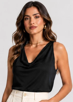 Infinita Cor - Blusa Feminina Degrade com Limpeza Preto - INFINITA COR