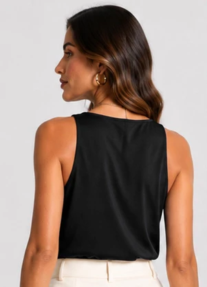Infinita Cor - Blusa Feminina Degrade com Limpeza Preto - INFINITA COR