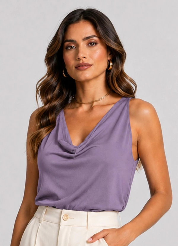 Infinita Cor - Blusa Feminina Degrade com Limpeza Roxo