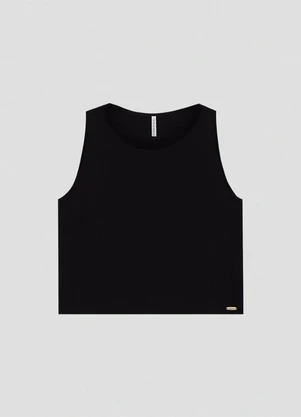 Cereja Rosa - Blusa Feminina em Viscose sem Mangas Preto - CEREJA ROSA