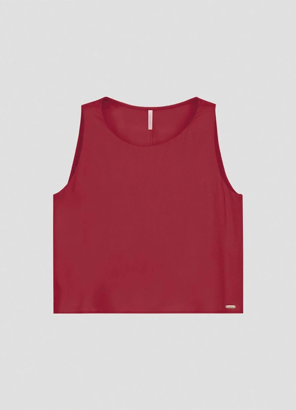 Cereja Rosa - Blusa Feminina em Viscose sem Mangas Vermelho