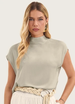 Endless - Blusa Feminina Gola Alta Bege - ENDLESS