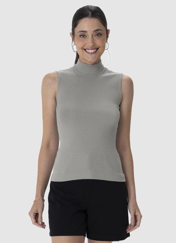 Malwee - Blusa Feminina Justa em Ribana Cinza