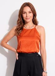 Blusa Ferrugem em Tecido Acetinado