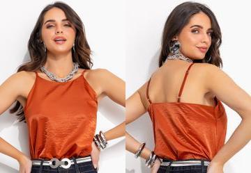 Blusa Ferrugem em Tecido Acetinado