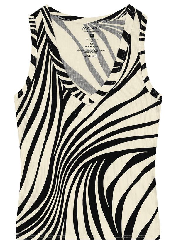 Malwee - Blusa Fine Line em Viscose Canelada Creme