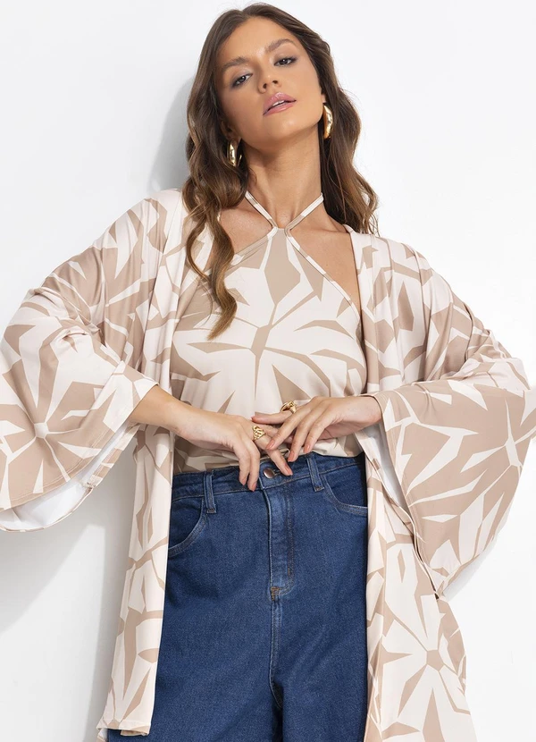 Quintess - Blusa Floral Abstrato em Malha Crepe 7