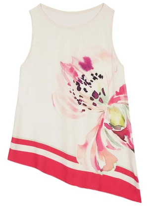Malwee - Blusa Floral Assimétrica Off White - MALWEE