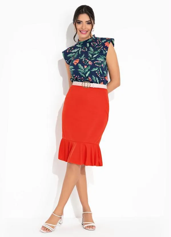 Rosalie - Blusa Floral Marinho com Gola 4