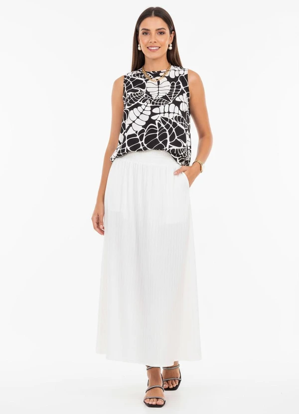 Quintess - Blusa Folhagem Preta em Crepe Plano 4