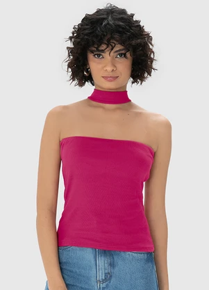 Enfim - Blusa Fúcsia Justa em Ribana - ENFIM