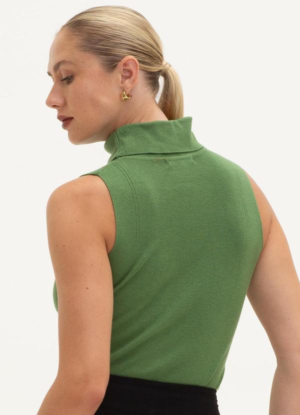 Principessa - Blusa Gola Alta de Tricot Verde Folha Caetana 2