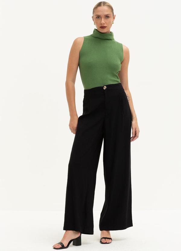 Principessa - Blusa Gola Alta de Tricot Verde Folha Caetana 3