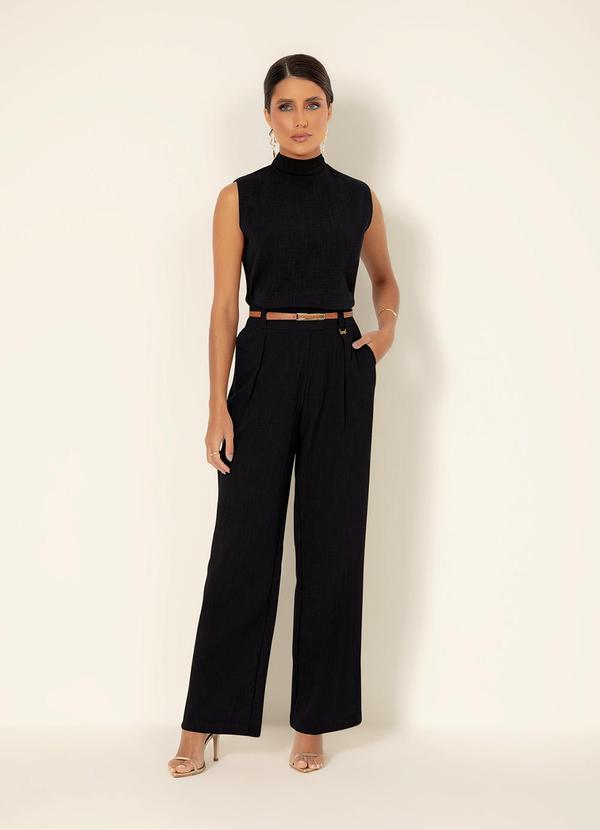 Gris - Blusa Gola Alta em Algodão Preto 5