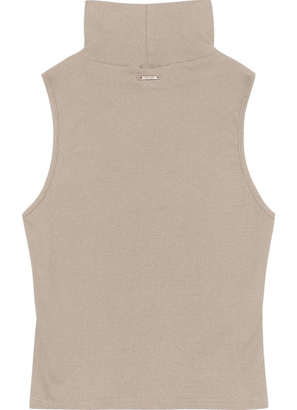 Enfim - Blusa Gola Alta em Ribana Bege 2