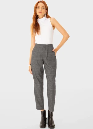 Enfim - Blusa Gola Alta em Ribana Branco - ENFIM