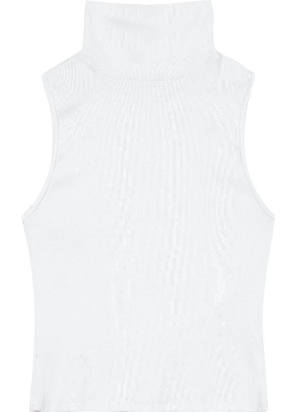 Enfim - Blusa Gola Alta em Ribana Branco 3