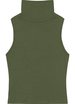 Enfim - Blusa Gola Alta em Ribana Verde - ENFIM