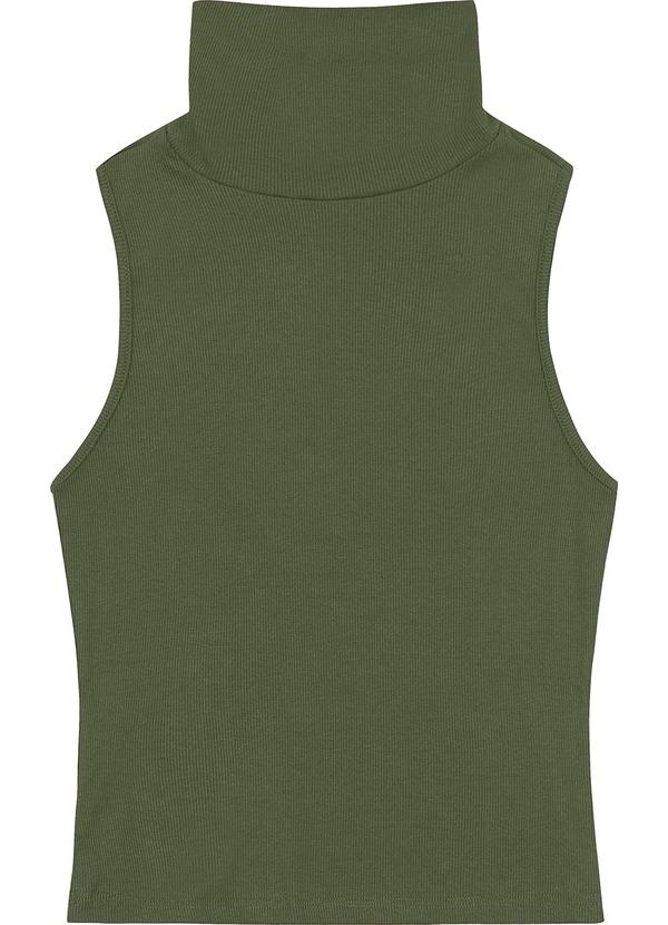Enfim - Blusa Gola Alta em Ribana Verde