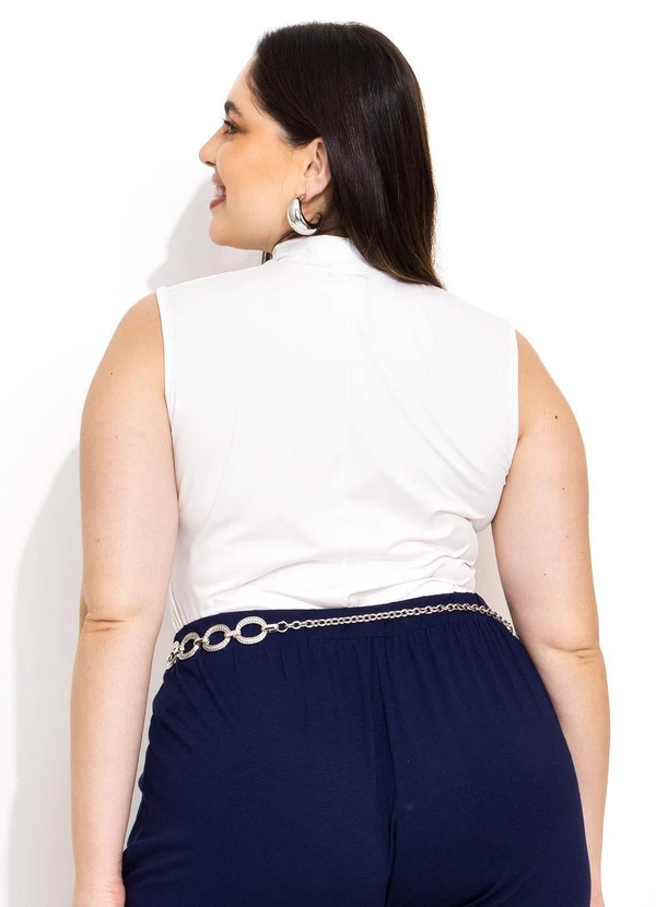 Quintess - Blusa Gola Alta sem Mangas Branca Quintess 15