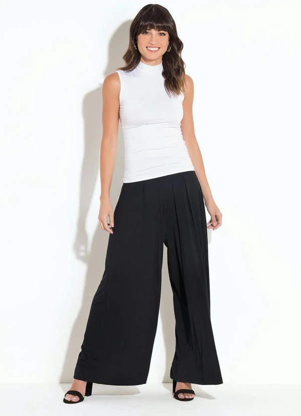 Quintess - Blusa Gola Alta sem Mangas Branca Quintess 3