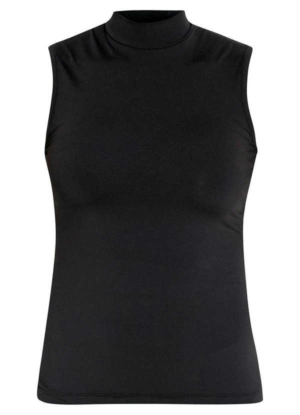 Quintess - Blusa Gola Alta sem Mangas Preta Quintess 11