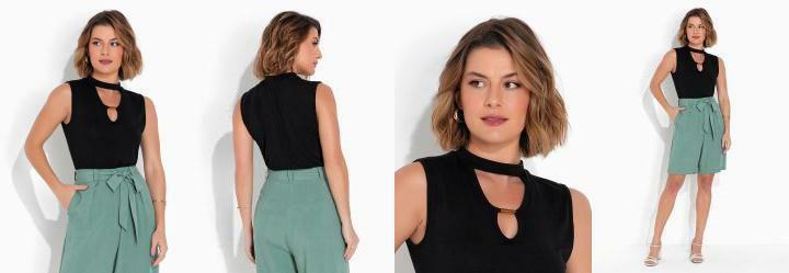 Blusa Gola Chocker Preta