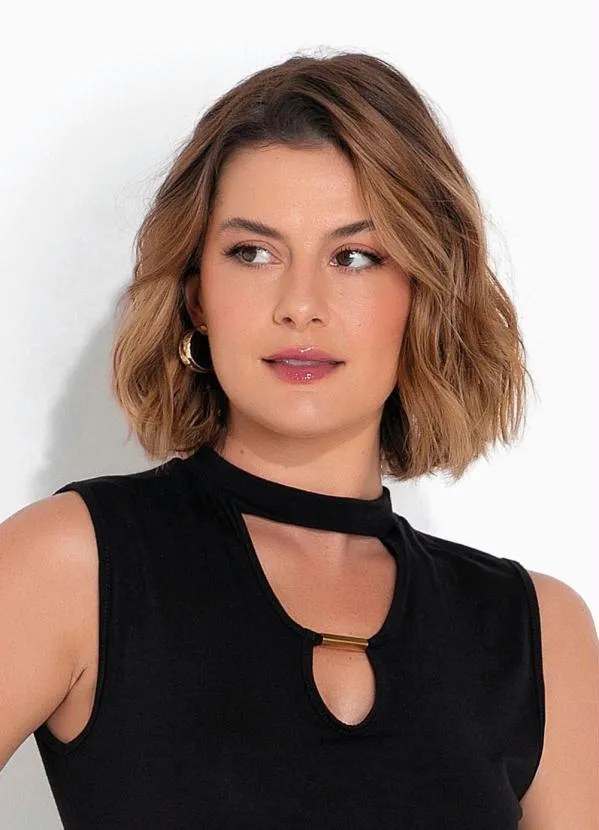 bonprix - Blusa Gola Chocker Preta 4