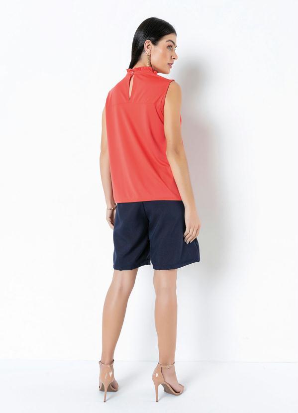 Outlet - Blusa Gola com Babado Salmão 10