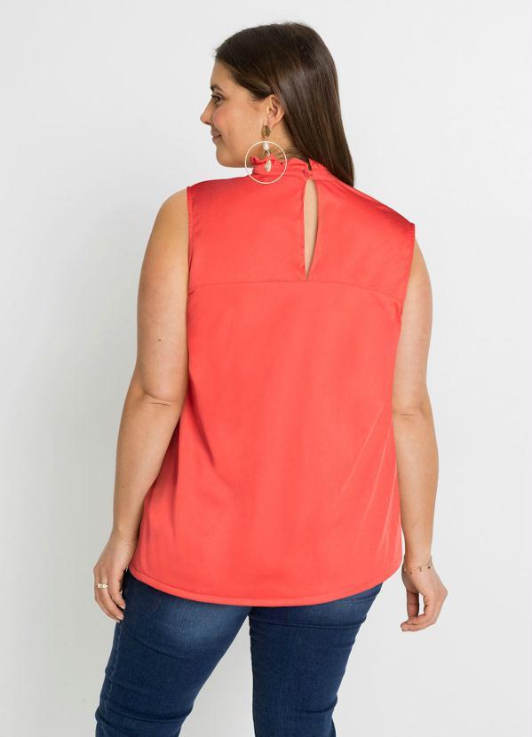Outlet - Blusa Gola com Babado Salmão 12