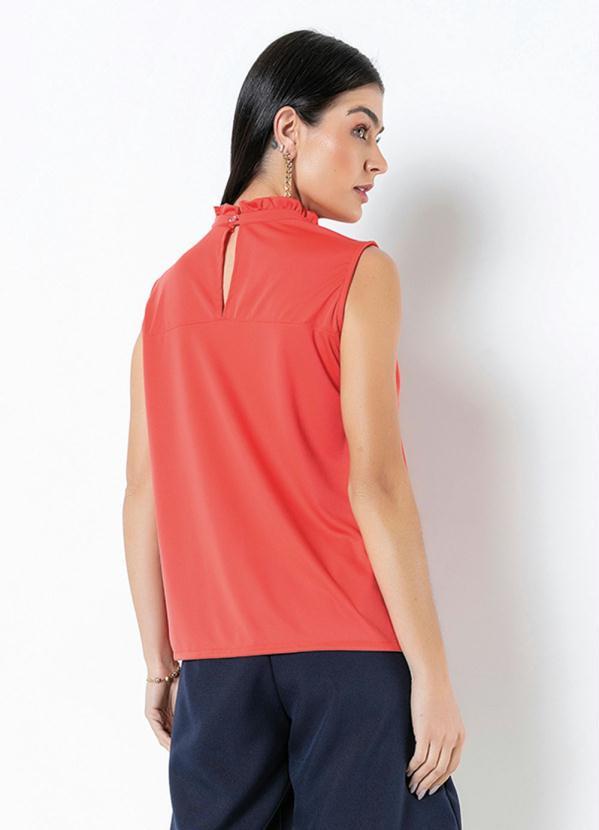 Outlet - Blusa Gola com Babado Salmão 2