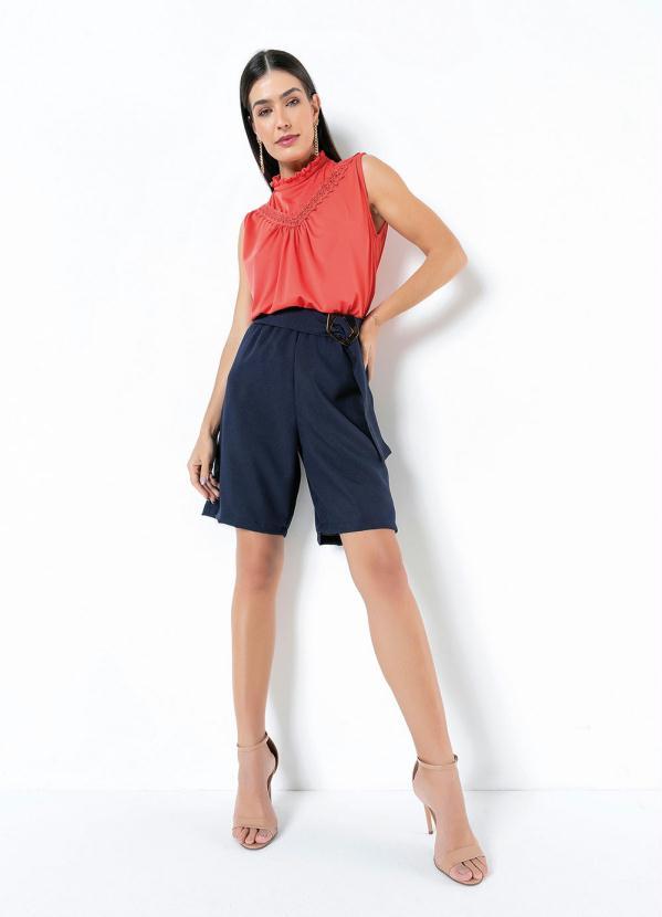 Outlet - Blusa Gola com Babado Salmão 9