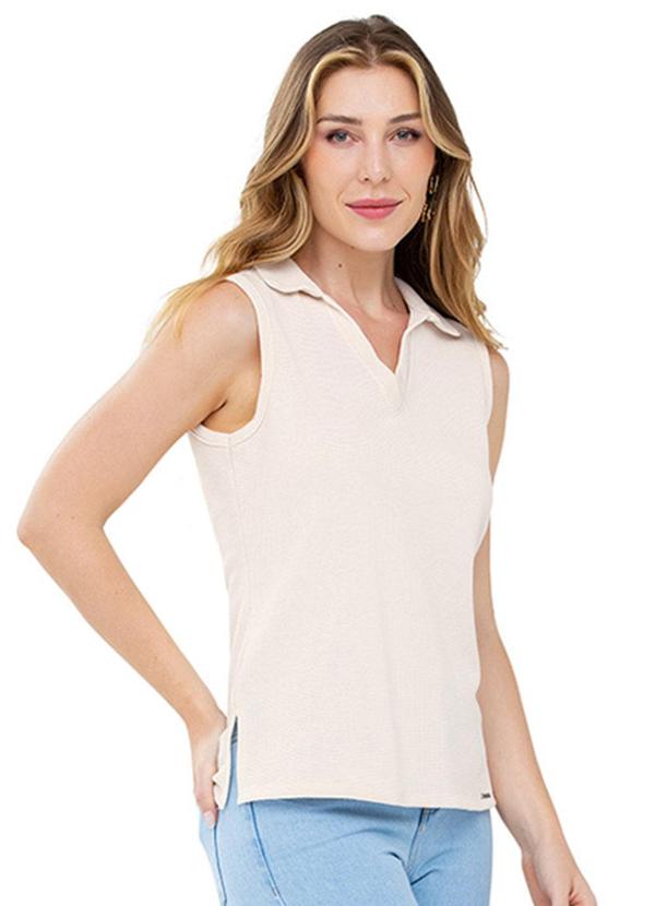 Rezzato - Blusa Gola Polo Adulto Feminino Branco