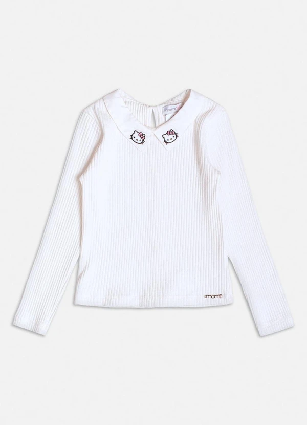 Momi - Blusa Infantil Manga Longa Hello Kitty Off White
