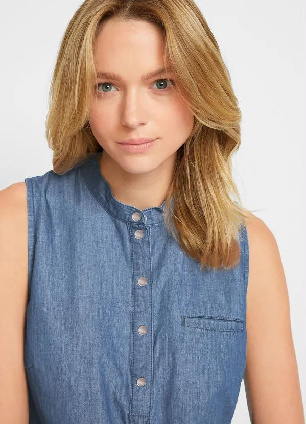 bonprix - Blusa Jeans Azul Médio 3