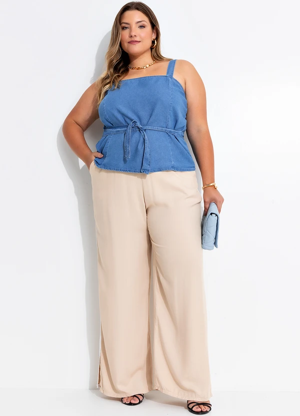 Quintess - Blusa Jeans Claro em Jeans 10