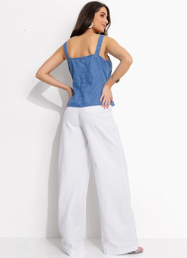 Quintess - Blusa Jeans Claro em Jeans 4