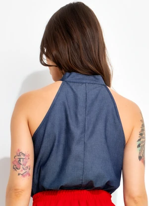Bimini - Blusa Jeans Médio em Jeans Leve - BIMINI
